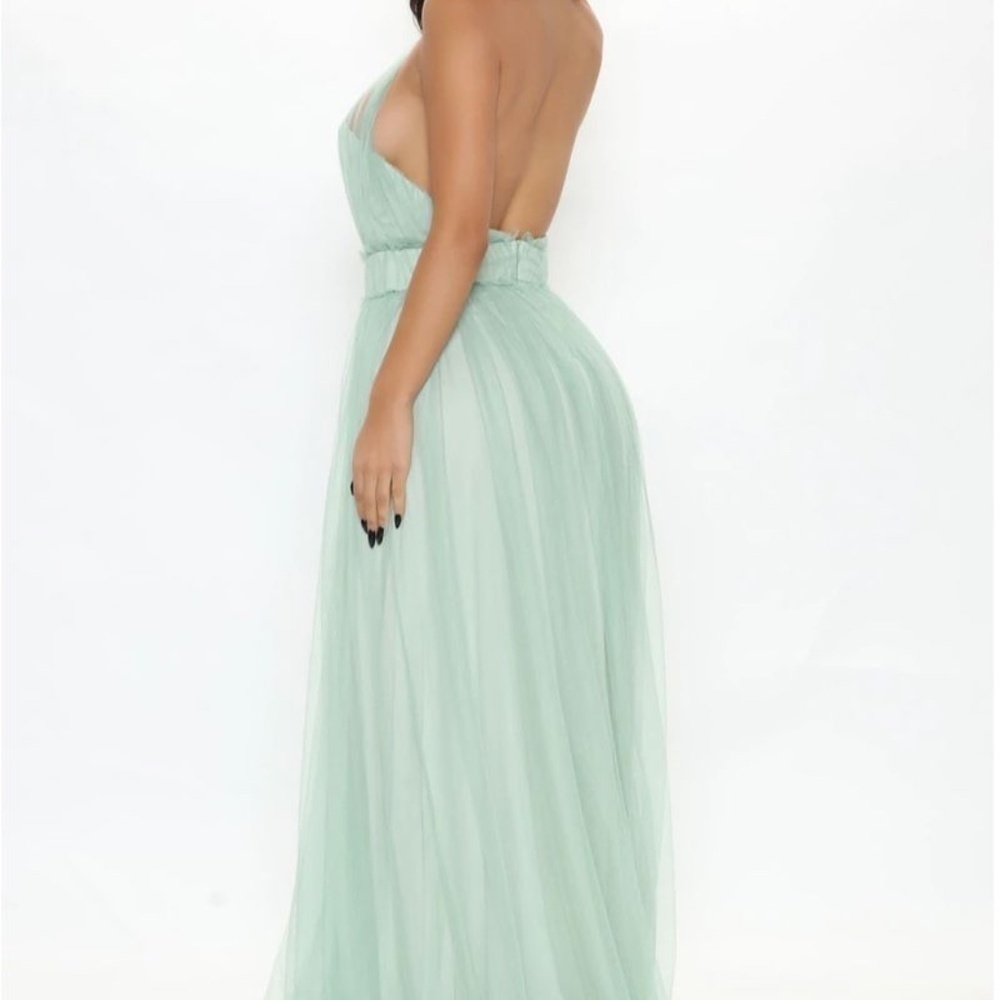 New with Tags - Fashion Nova Turquoise Maxi Dress - Picture 3 of 4